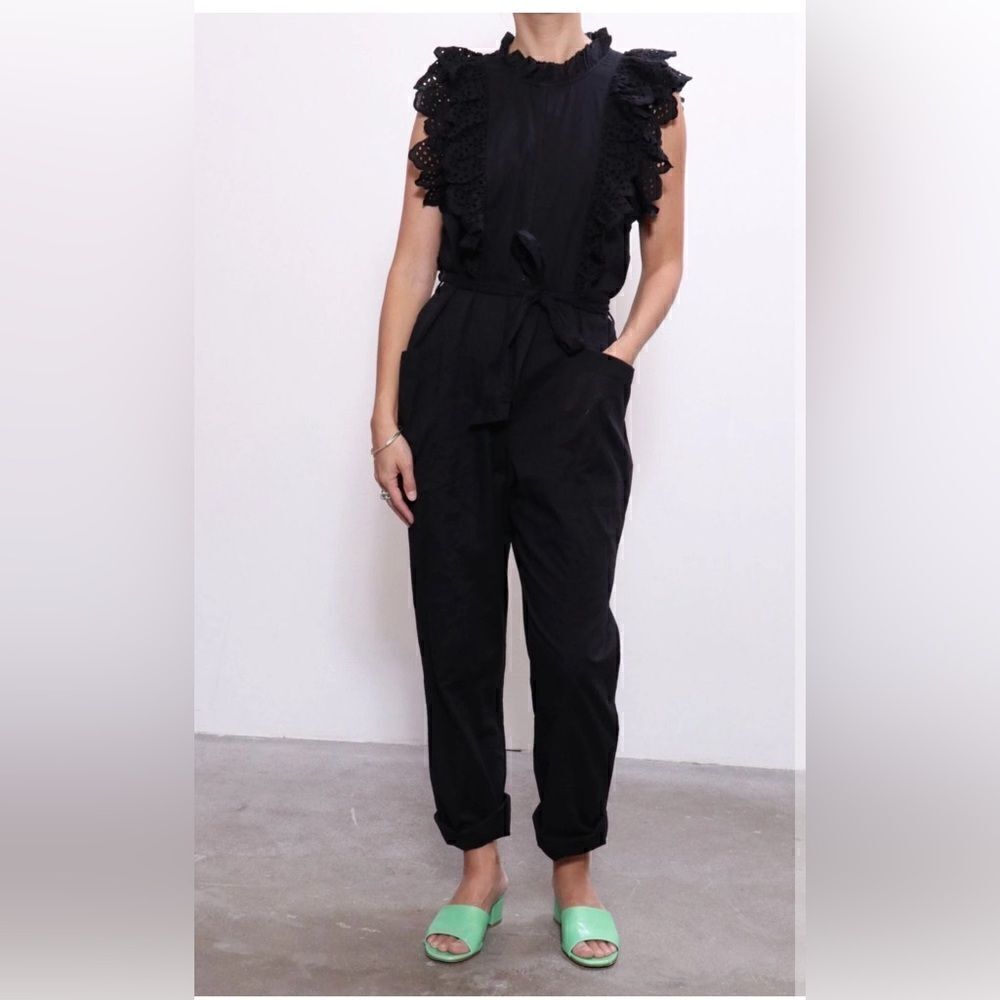 Apiece Apart Limon Eyelet Jumpsuit Black Size 4